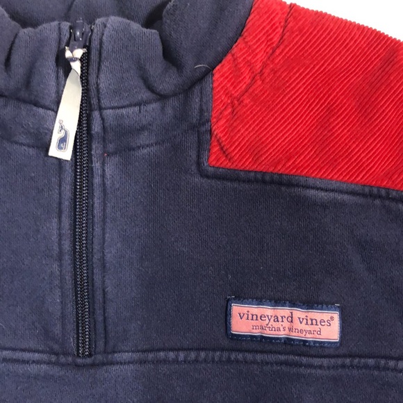 Vineyard vines blue/red 1/4 zip - Picture 2 of 4
